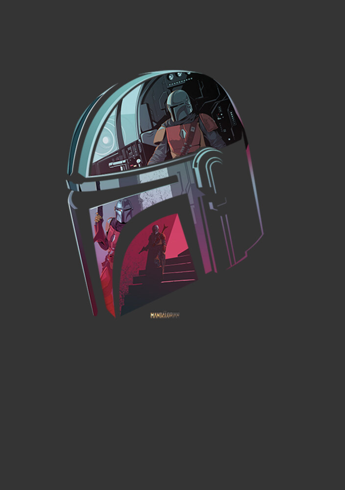 Men's Star Wars: The Mandalorian Helmet Reflection  Adult T-Shirt