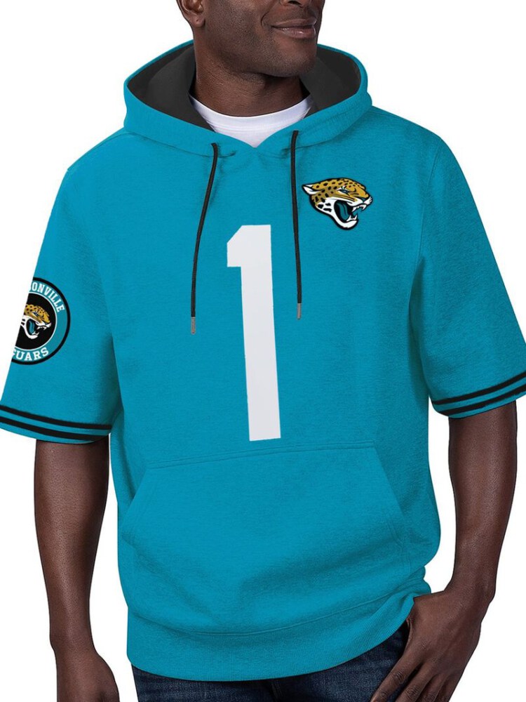 Stocktee Jacksonville Jaguars Summer  Short Sleeve Pullover Hoodie GTS009419