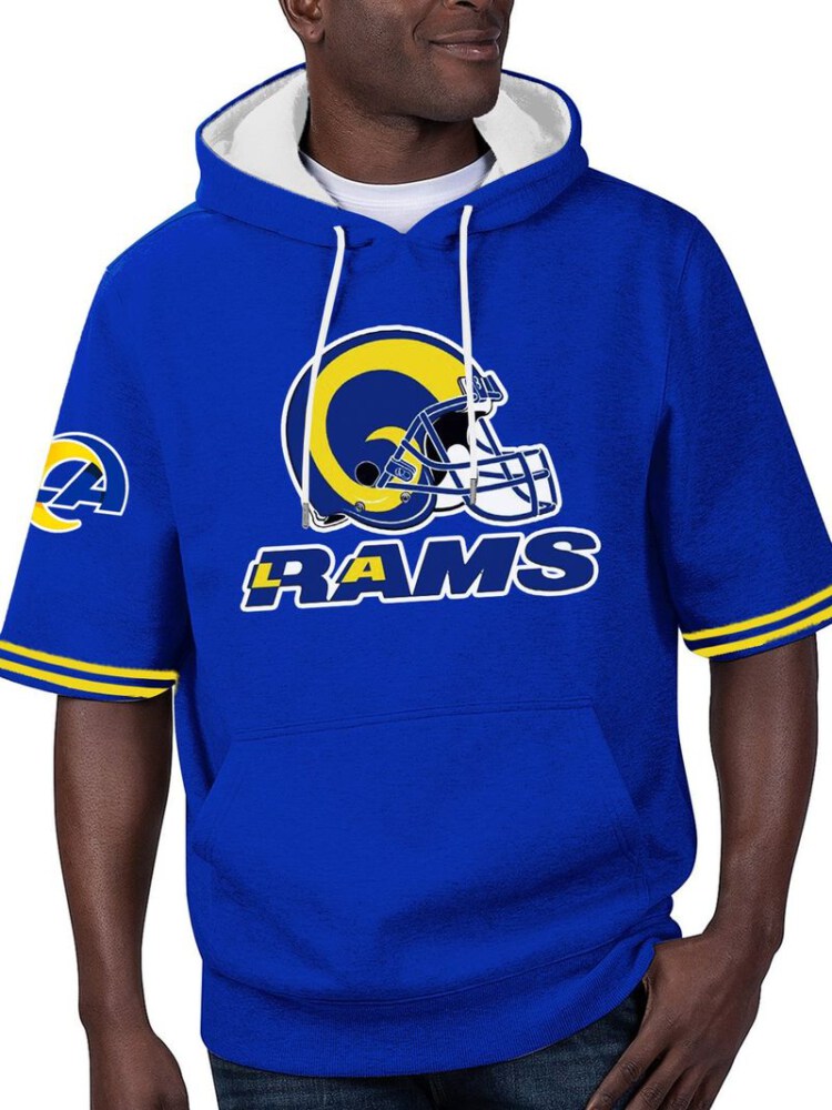Stocktee Los Angeles Rams Summer Short Sleeve Pullover Hoodie GTS005432