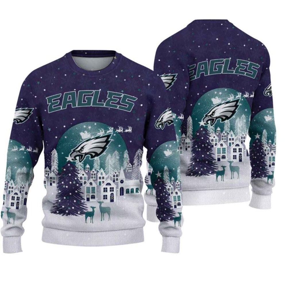 Stocktee Philadelphia Eagles Christmas Night Limited Edition Knitted Sweater NEW122624