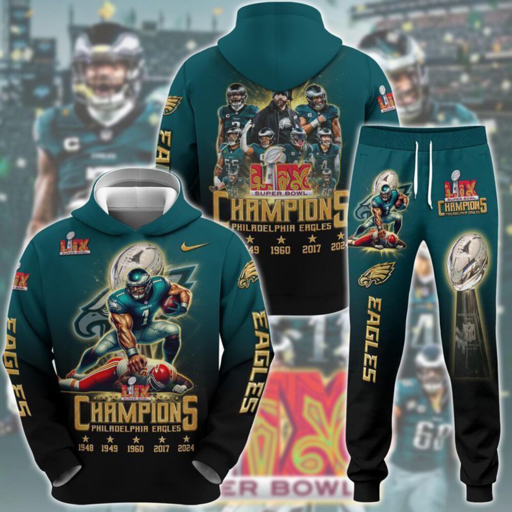 Stocktee Philadelphia Eagles Super Bowl LIX Champions HOODIE ONLY GTS013098