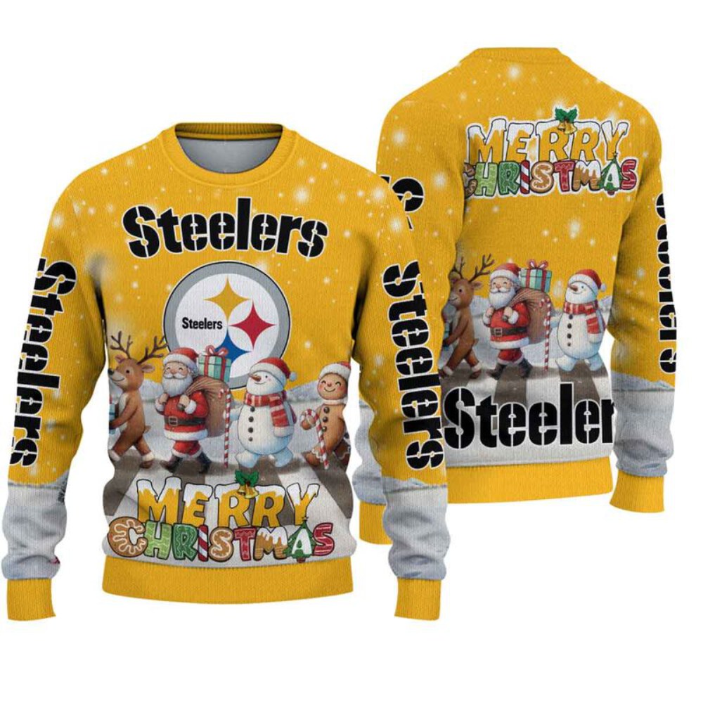 Stocktee Pittsburgh Steelers Cute Parade Christmas Limited Edition Knitted Sweater NEW124502