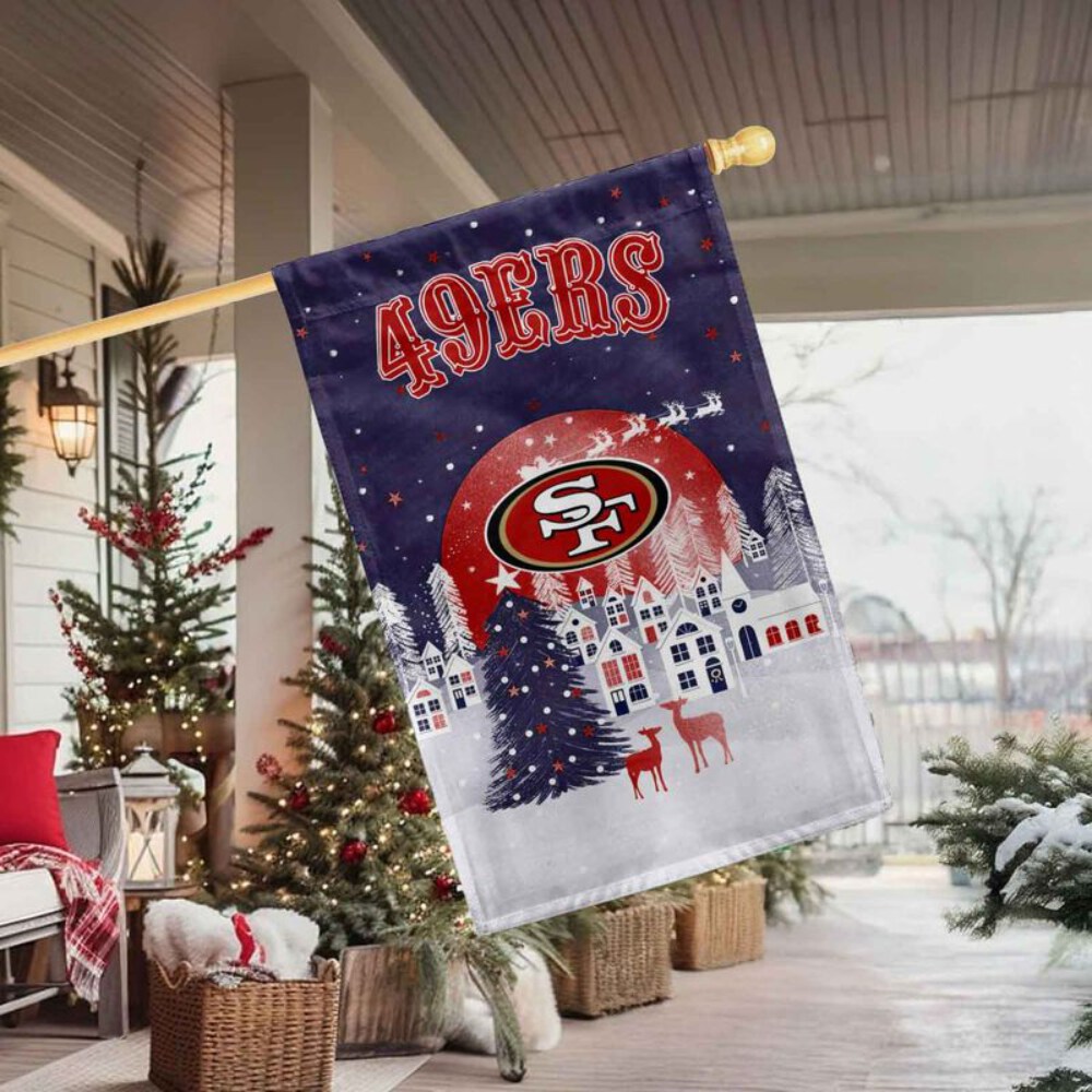 Stocktee San Francisco 49ers Christmas Night Flag All Over Printed Flag NEW122621
