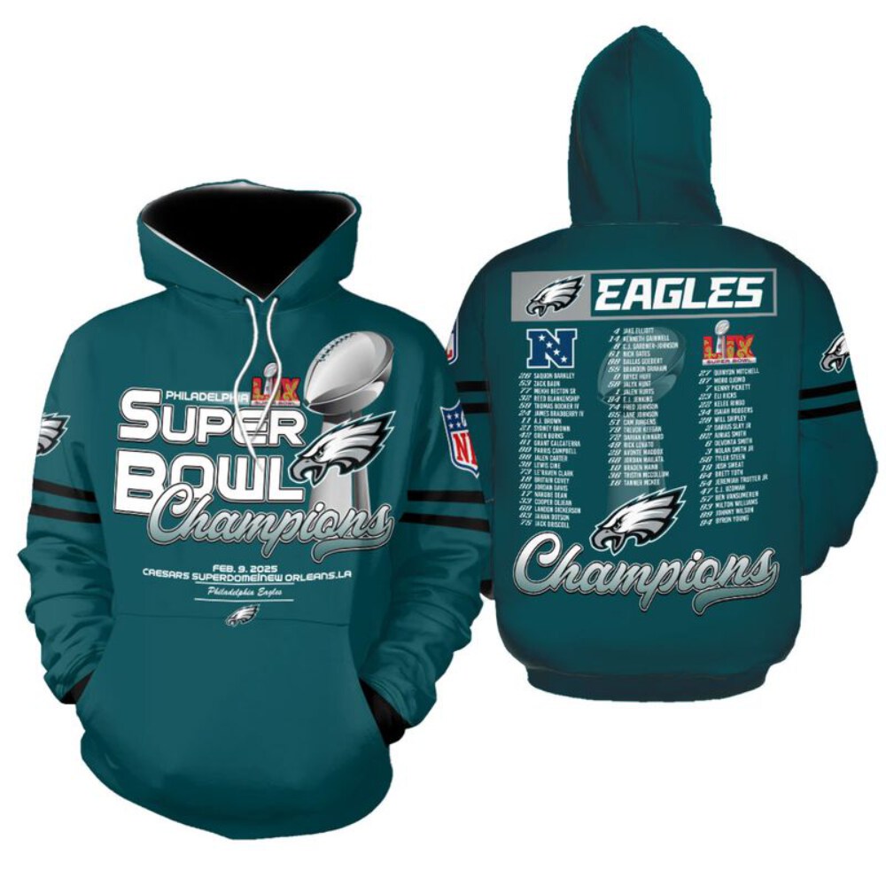 Philadelphia Eagles Super Bowl LIX Champions Limited Edition Unisex Sizes Hoodie GTS013115
