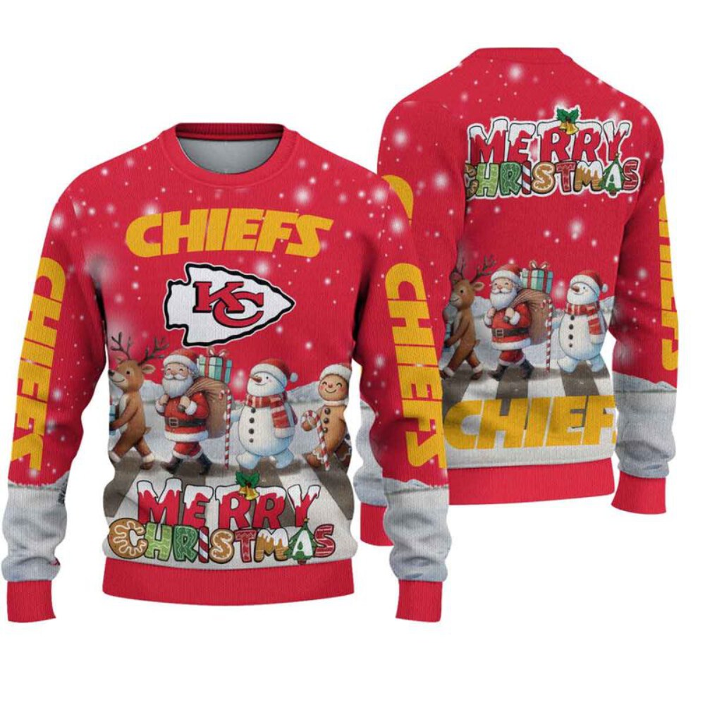 Stocktee Kansas City Chiefs Cute Parade Christmas Limited Edition Knitted Sweater NEW124510