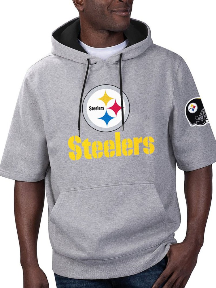Stocktee Pittsburgh Steelers Summer  Short Sleeve Pullover Hoodie GTS005284A