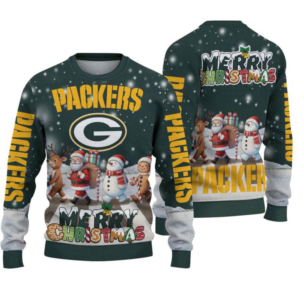Stocktee Green Bay Packers Cute Parade Christmas Limited Edition Knitted Sweater NEW124518