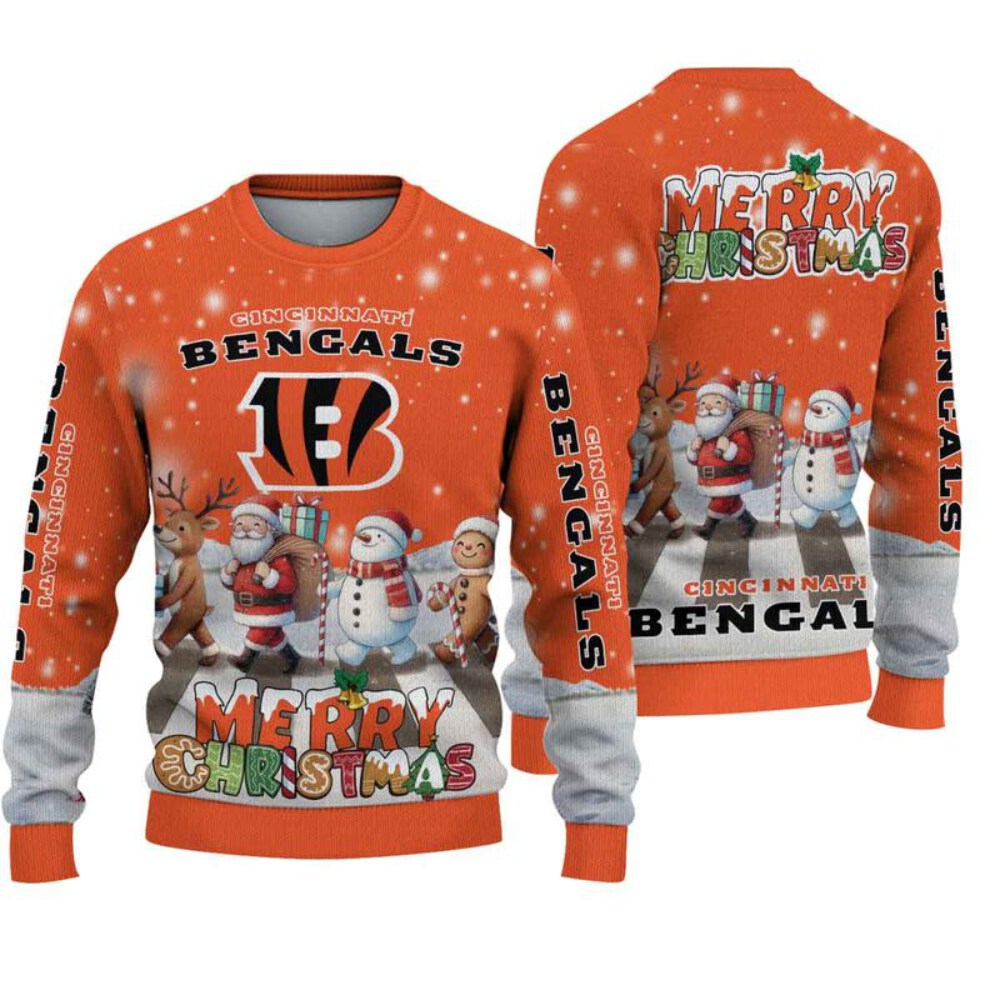 Stocktee Cincinnati Bengals Cute Parade Christmas Limited Edition Knitted Sweater NEW124512