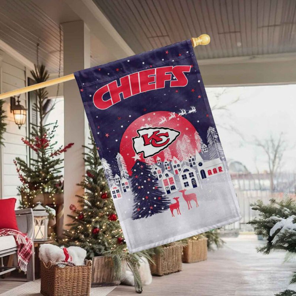 Stocktee Kansas City Chiefs Christmas Night Flag All Over Printed Flag NEW122610