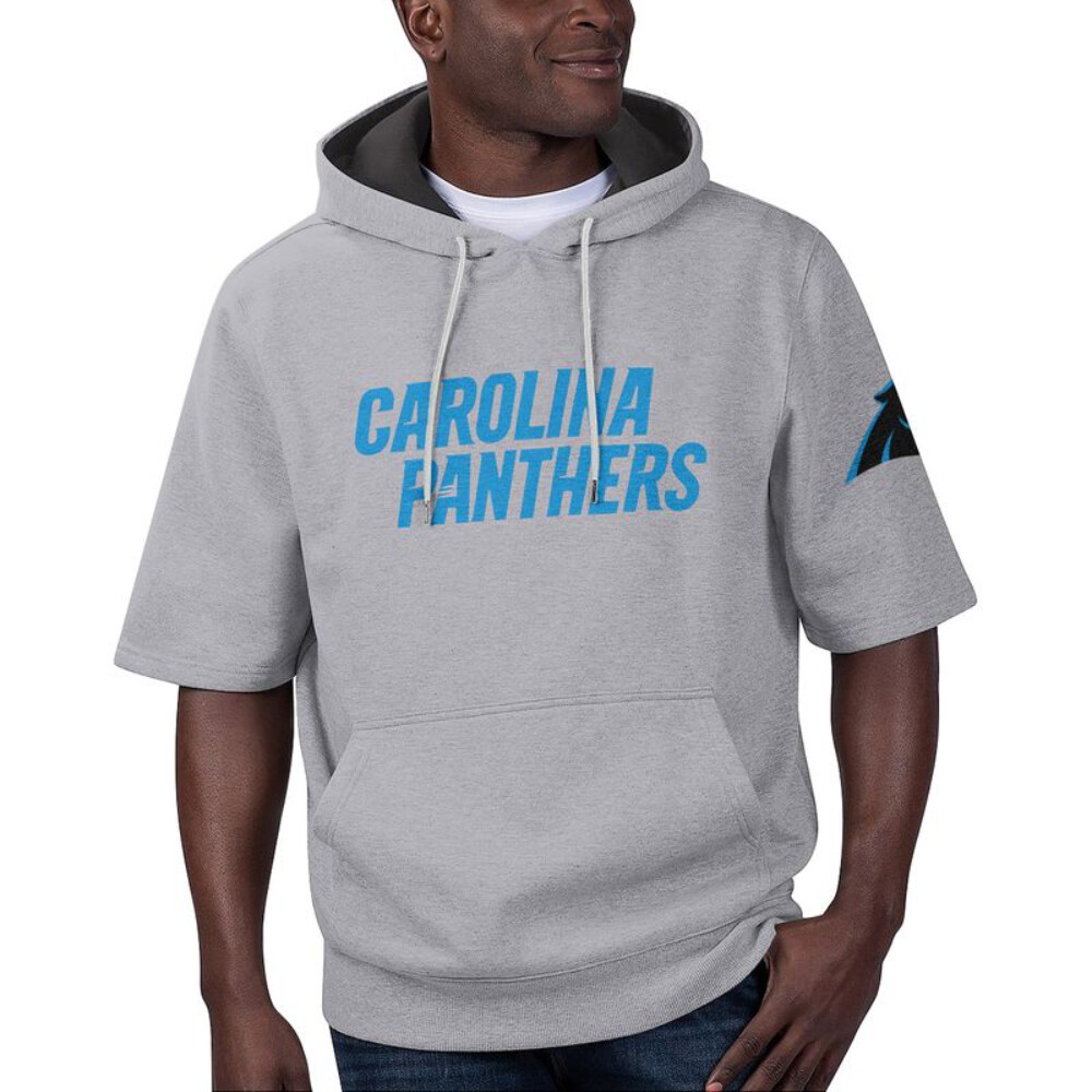 Stocktee Carolina Panthers Summer  Short Sleeve Pullover Hoodie GTS008795A