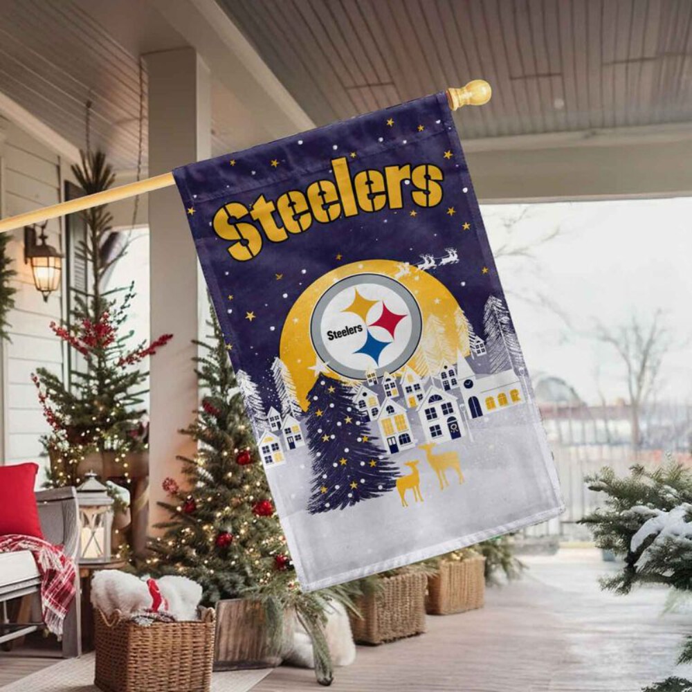 Stocktee Pittsburgh Steelers Christmas Night Flag All Over Printed Flag NEW122602