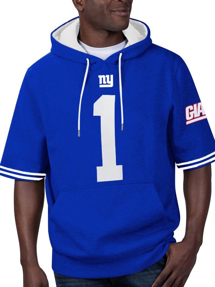 Stocktee New York Giants Summer  Short Sleeve Pullover Hoodie GTS007409