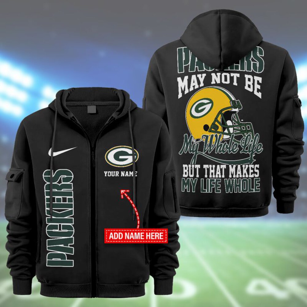 Green Bay Packers Colorful My Whole Life Design Limited Edition 2D Fashion Zip Hoodie NEW126318