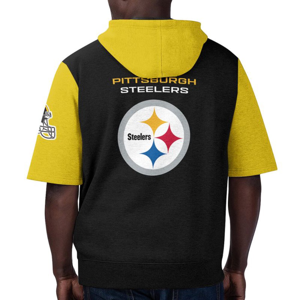 Stocktee Pittsburgh Steelers Summer  Short Sleeve Pullover Hoodie GTS005905
