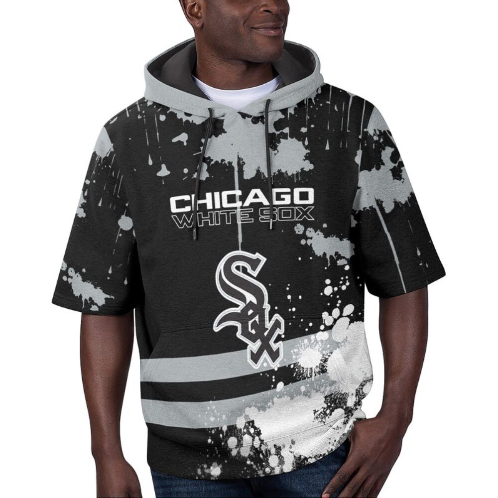 Stocktee Chicago White Sox Summer Short Sleeve Pullover Hoodie NEW033038