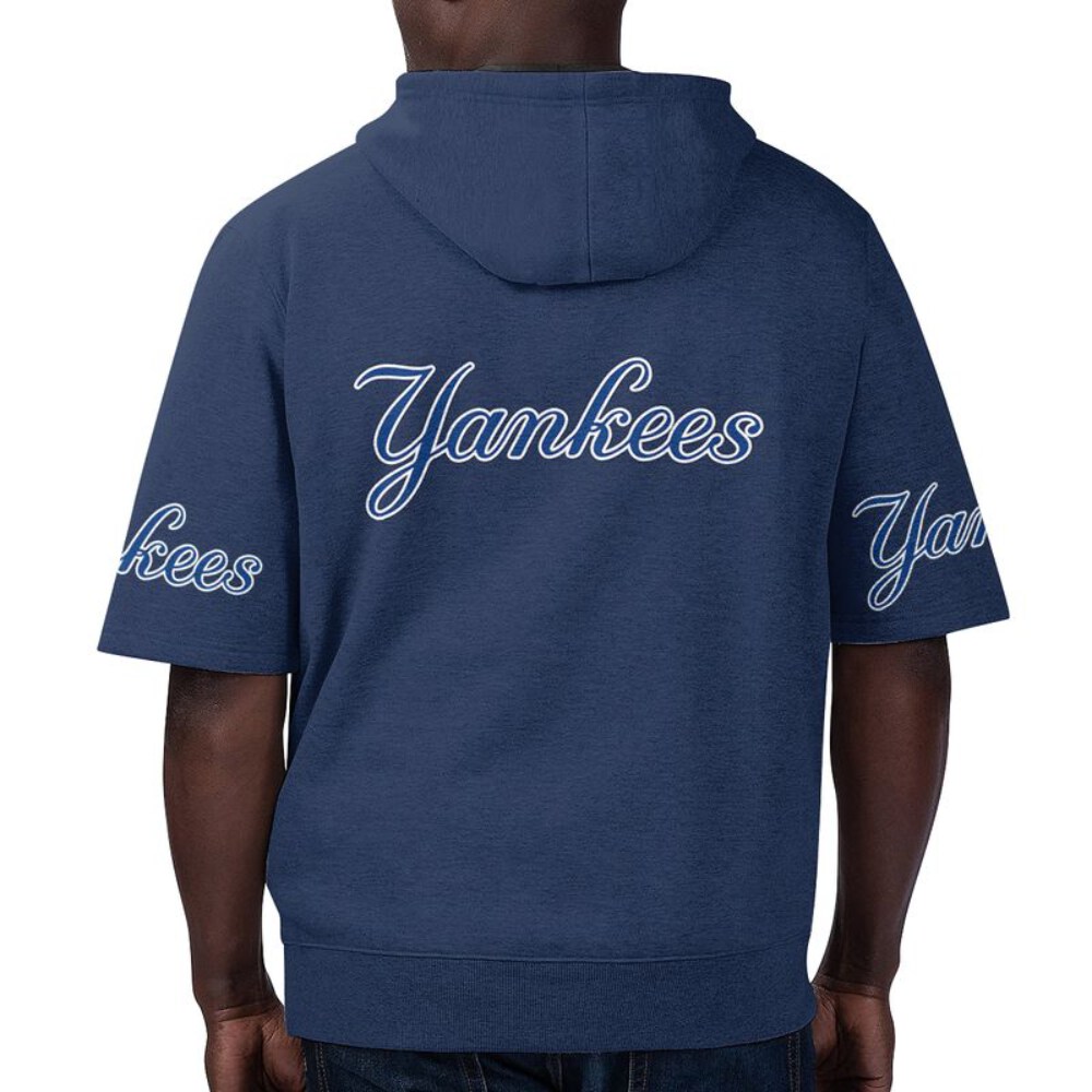 Stocktee New York Yankees Summer Short Sleeve Pullover Hoodie NEW029351