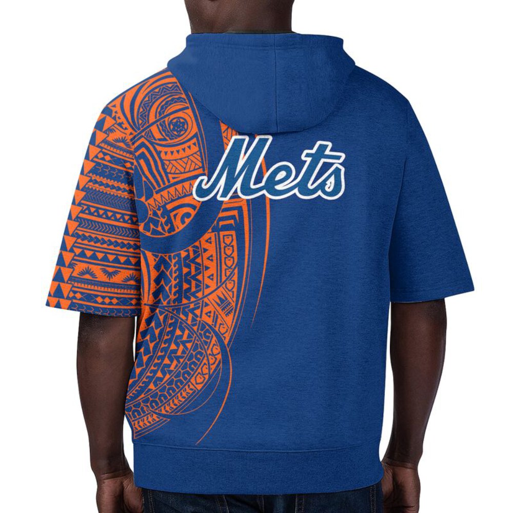 Stocktee New York Mets Polynesian Summer Short Sleeve Pullover Hoodie NEW028250