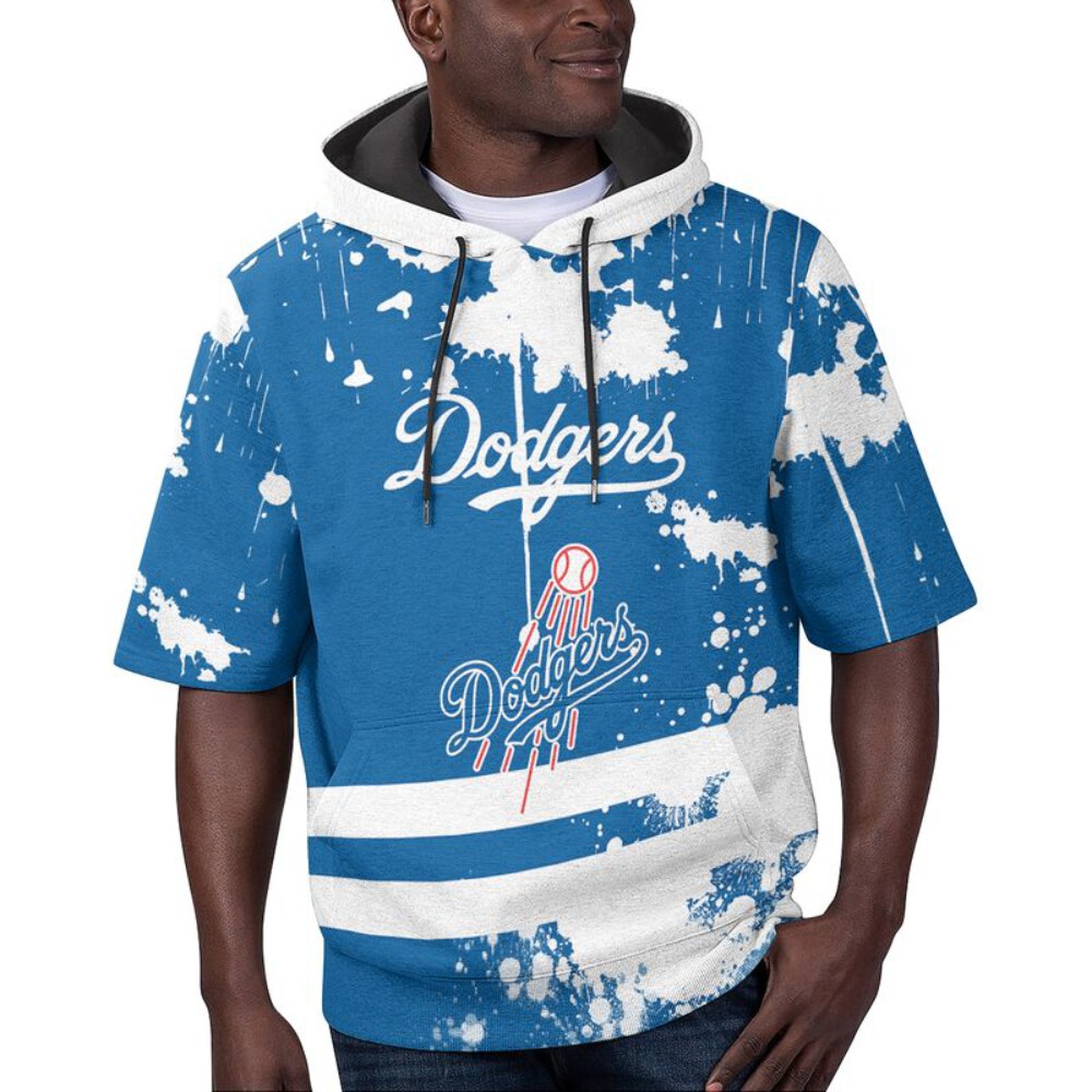 Stocktee Los Angeles Dodgers Summer Short Sleeve Pullover Hoodie NEW033046
