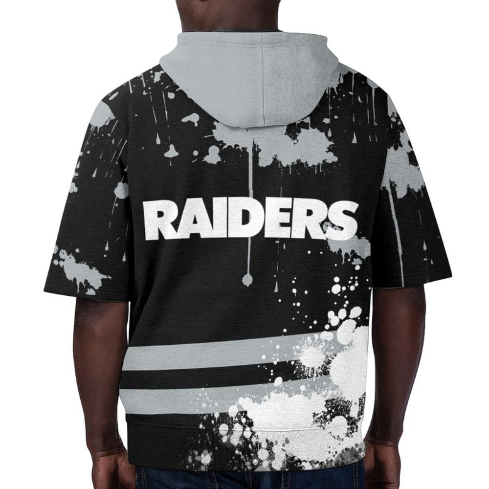 Stocktee Las Vegas Raiders Summer Short Sleeve Pullover Hoodie NEW033006