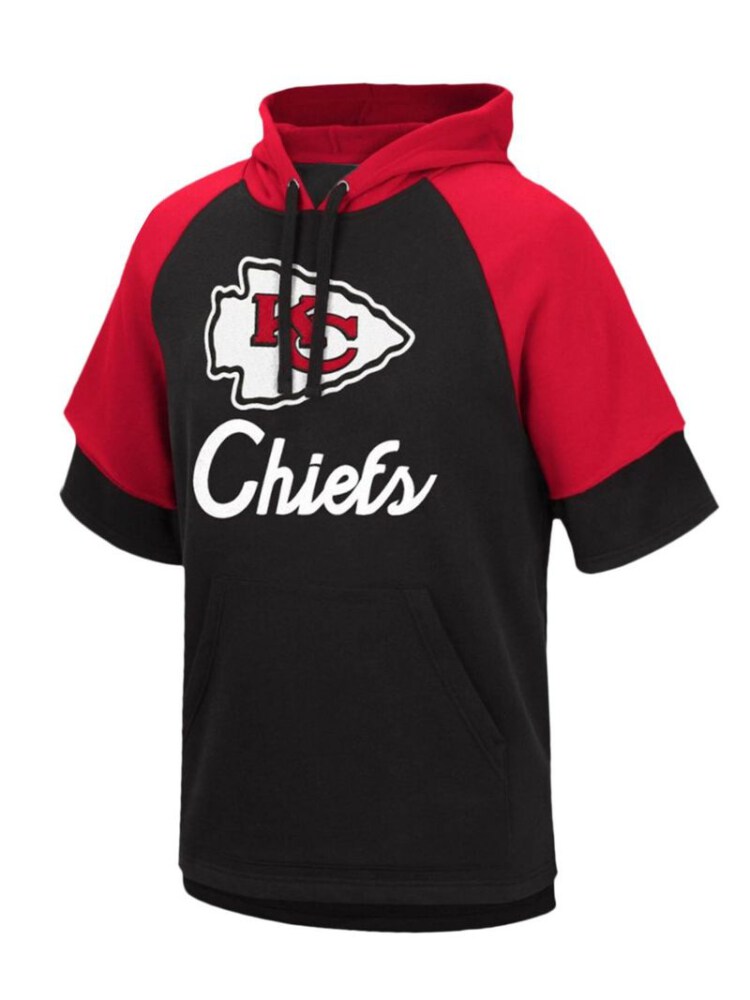 Stocktee Kansas City Chiefs Summer Raglan Short Sleeve Pullover Hoodie GTS005073