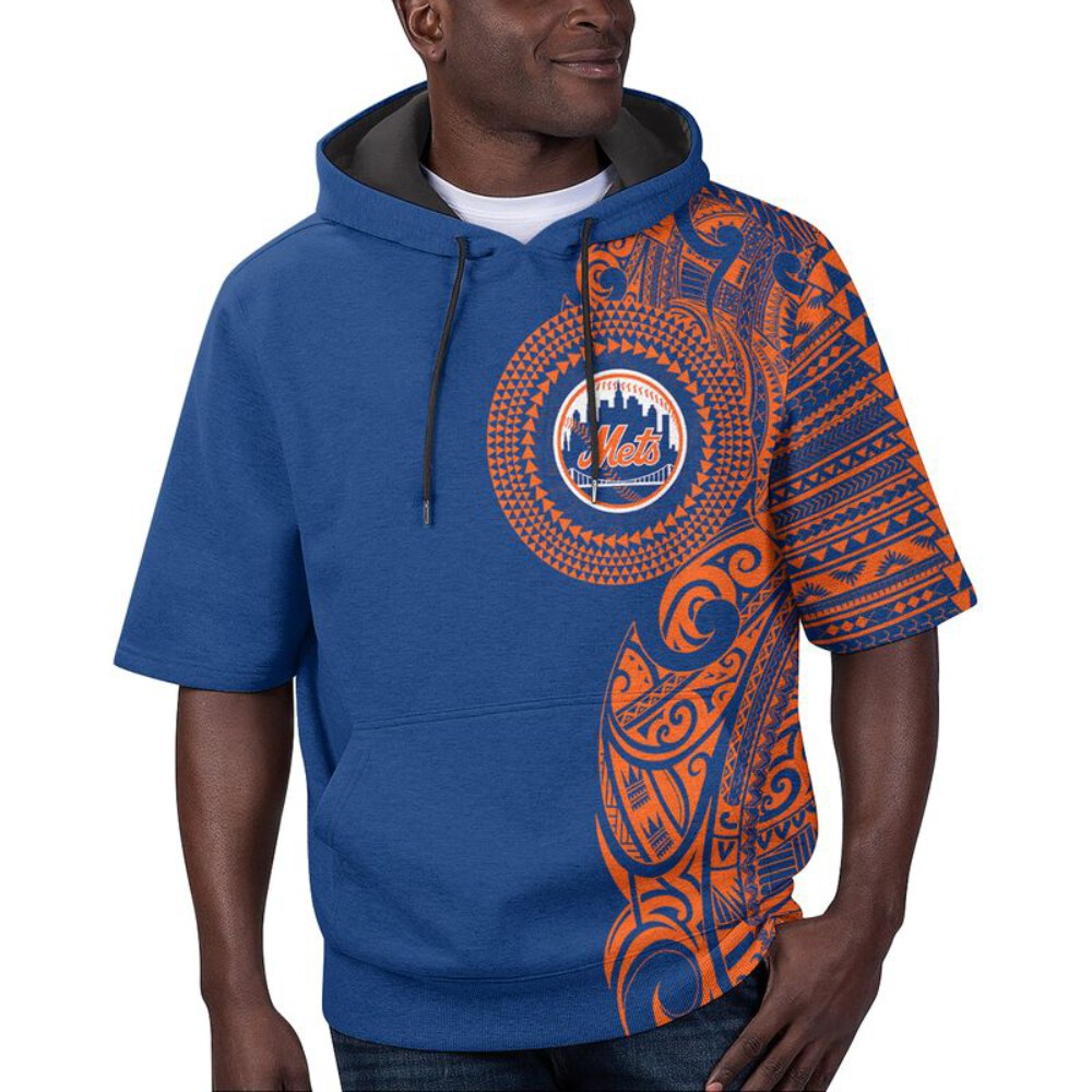 Stocktee New York Mets Polynesian Summer Short Sleeve Pullover Hoodie NEW028250