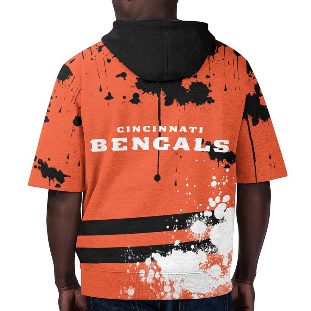 Stocktee Cincinnati Bengals Summer Short Sleeve Pullover Hoodie NEW033012