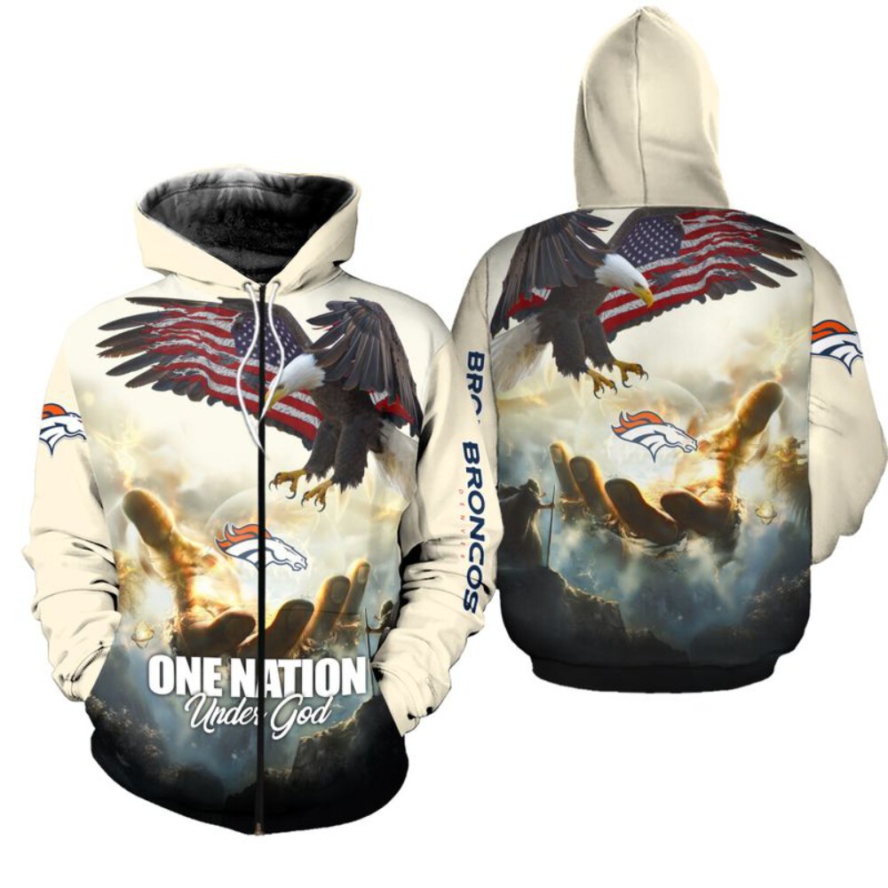 Stocktee Denver Broncos Limited Edition All Over Print Hoodie Sweatshirt Zip Hoodie Unisex Size NEW076207