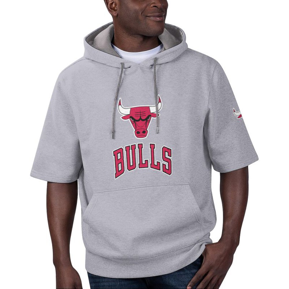Stocktee Chicago Bulls Summer Short Sleeve Pullover Hoodie GTS006549A