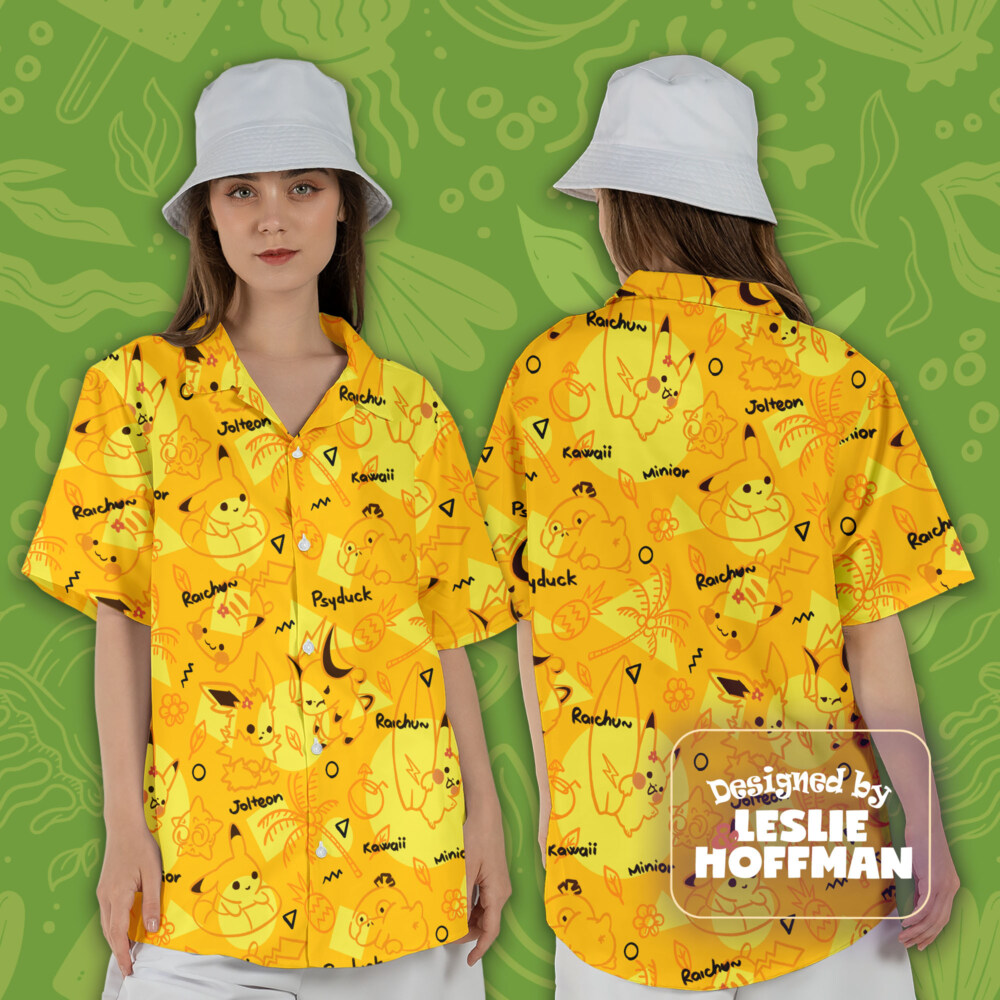 Pikachu Yellow Poke Hawaiian Shirt
