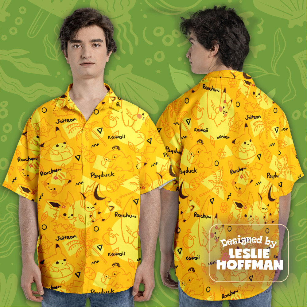 Pikachu Yellow Poke Hawaiian Shirt
