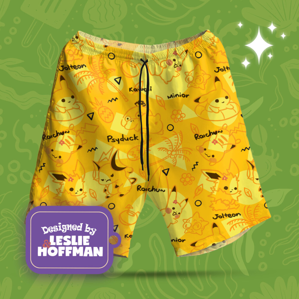 Pikachu Yellow Poke Shorts, Women’s Board Shorts