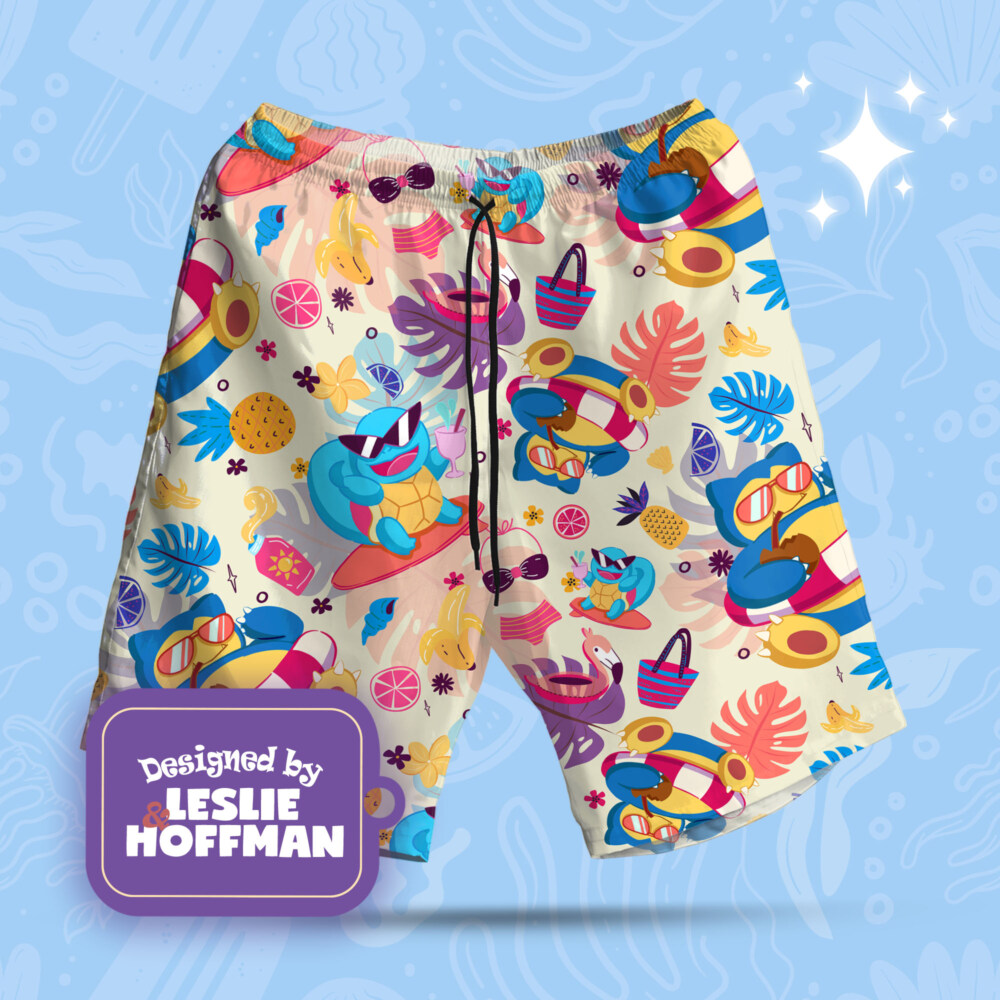 Snorlax Hawaii Poke Shorts, Women’s Board Shorts