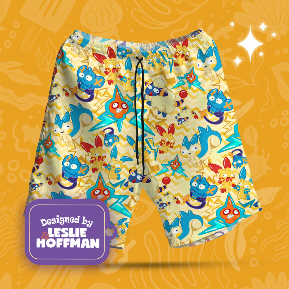 Rotom Electric Poke Shorts, Women’s Board Shorts