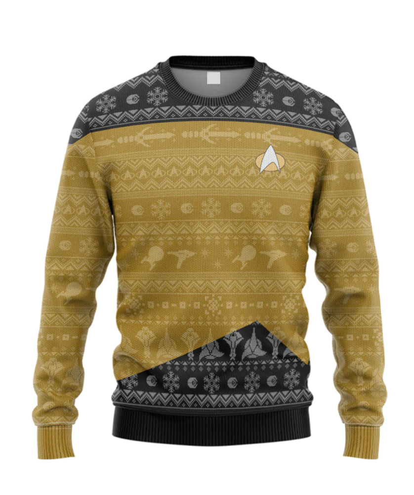 S.T The Next Generation 1987 Yellow Ugly Christmas Sweater