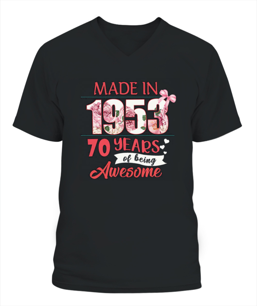 70th Birthday Gifts Ideas 70th Birthday Shirt For Her Back In 1953 Turning 70 Shirts 70th Birthday T Shirts For Woman