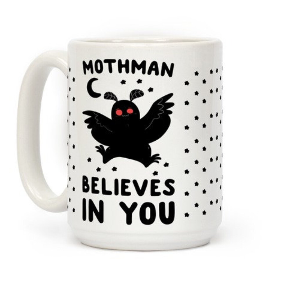 Mothman Coffee Mug - Funny Coffee Mugs Adult Humor, Unique Novelty Coffee Mugs for Cryptid Lovers, Double-Sided Print Ceramic Coffee Cups