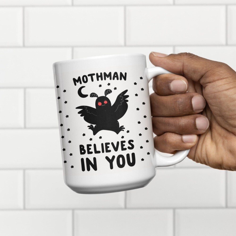Mothman Coffee Mug - Funny Coffee Mugs Adult Humor, Unique Novelty Coffee Mugs for Cryptid Lovers, Double-Sided Print Ceramic Coffee Cups