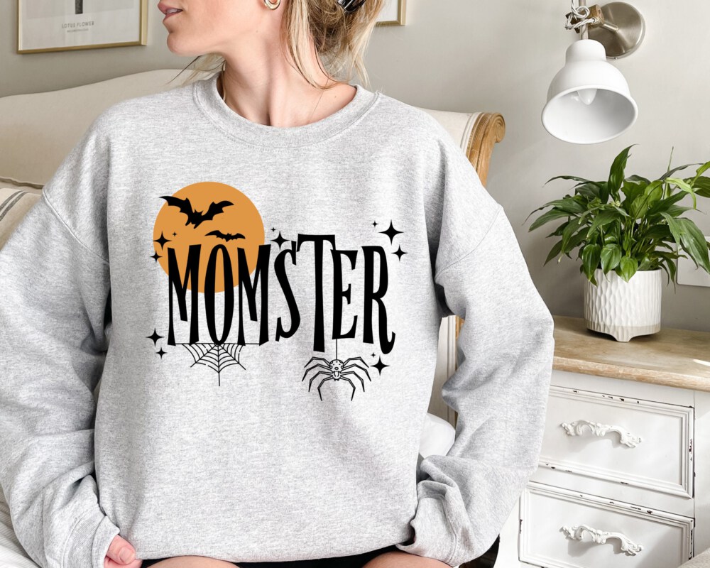Momster Halloween Sweatshirt, Momster Hoodie, Halloween Sweatshirts for Women, Halloween Crewneck, Halloween Sweater, Funny Halloween Hoodie