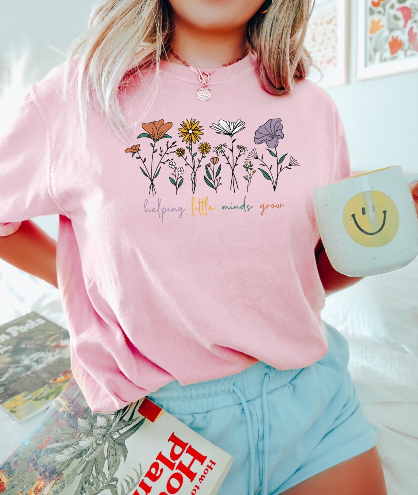 Comfort Colors® Cute Teacher Shirt, Helping Little Minds Grow, Teacher Appreciation Gift, Sped Teacher Gift, Special Education, Teacher Tee