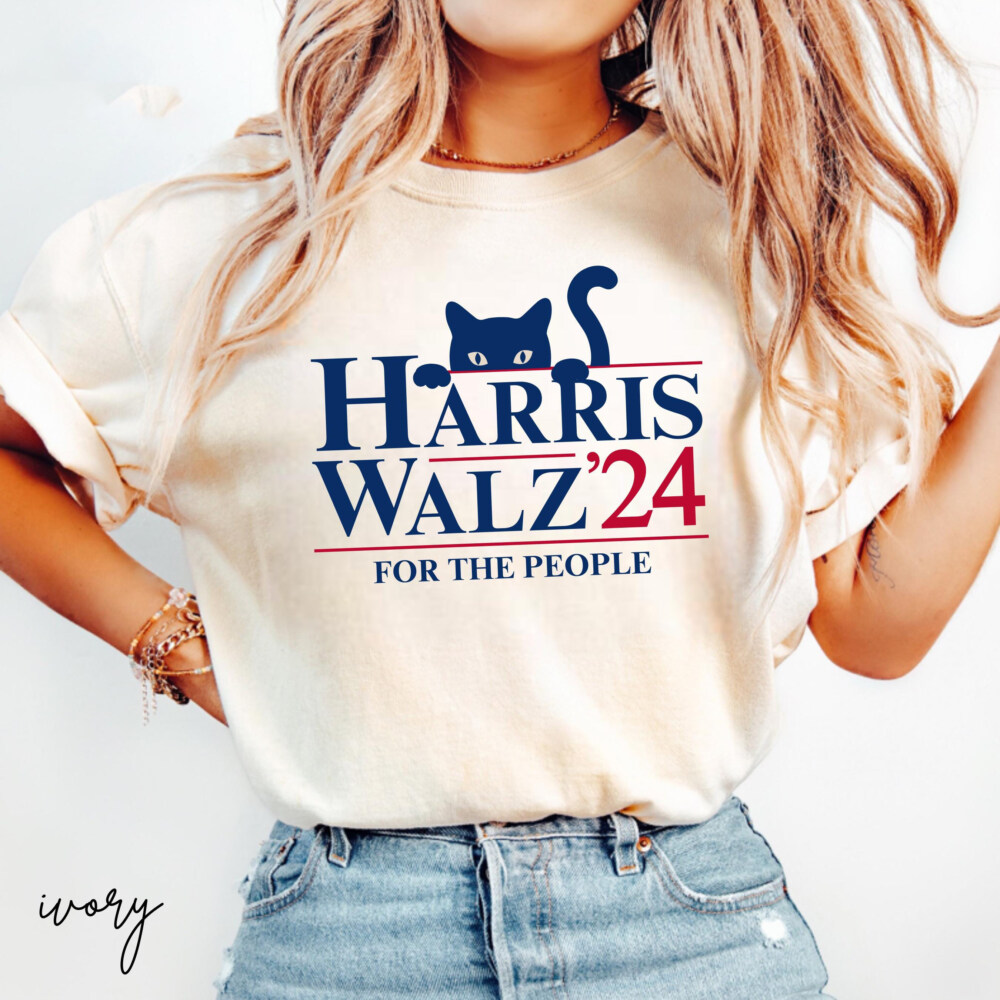 Harris Walz Shirt President Cat Lady for Kamala Harris 2024 Shirt Election Shirt Kamala Rally Tshirt Tim Walz Tee Elect Kamala Harris Walz