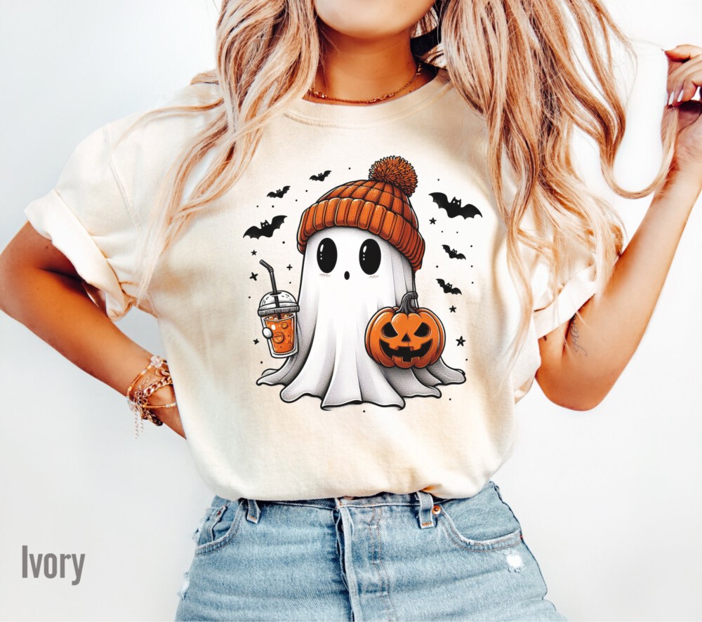 Halloween Ghost Comfort Colors Shirt, Cute Ghost Shirt, Womens Halloween Shirt, Cute Fall Shirt, Spooky Season Shirt, Gift For Halloween