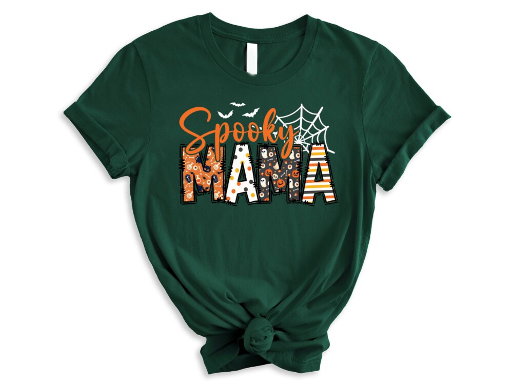 Spooky Mama Shirt, Retro Halloween Shirt For Mother, Halloween Mom Shirt Gift, Halloween Mama Tshirt, Spooky Season, Retro Shirt.