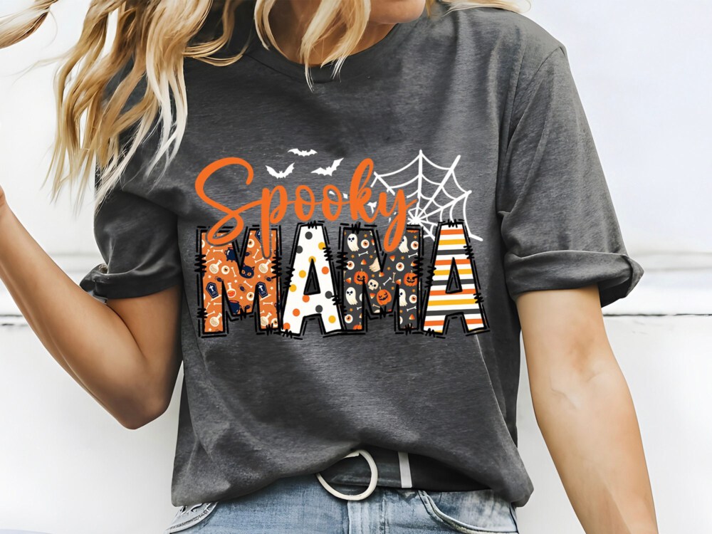Spooky Mama Shirt, Retro Halloween Shirt For Mother, Halloween Mom Shirt Gift, Halloween Mama Tshirt, Spooky Season, Retro Shirt.