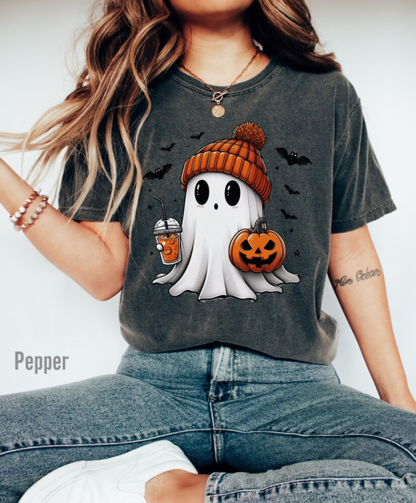 Halloween Ghost Comfort Colors Shirt, Cute Ghost Shirt, Womens Halloween Shirt, Cute Fall Shirt, Spooky Season Shirt, Gift For Halloween