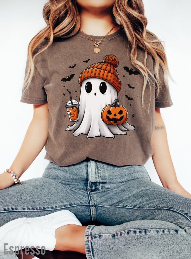 Halloween Ghost Comfort Colors Shirt, Cute Ghost Shirt, Womens Halloween Shirt, Cute Fall Shirt, Spooky Season Shirt, Gift For Halloween