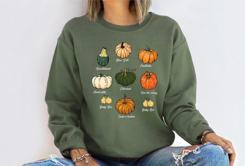 Type Of Pumpkins Sweatshirt, Fall Halloween Pumpkin Patch Shirt, Pumpkin Season Sweater, Holiday Tee, Autumn Sweater, Thanksgiving Gift
