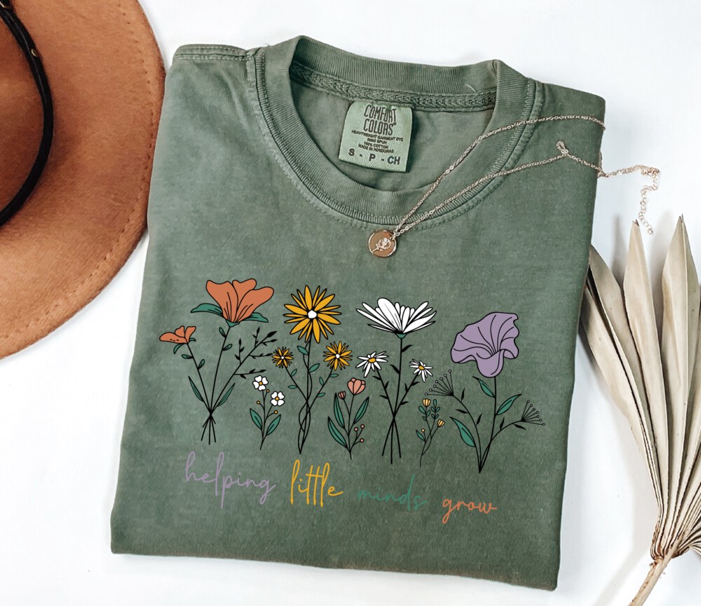Comfort Colors® Cute Teacher Shirt, Helping Little Minds Grow, Teacher Appreciation Gift, Sped Teacher Gift, Special Education, Teacher Tee