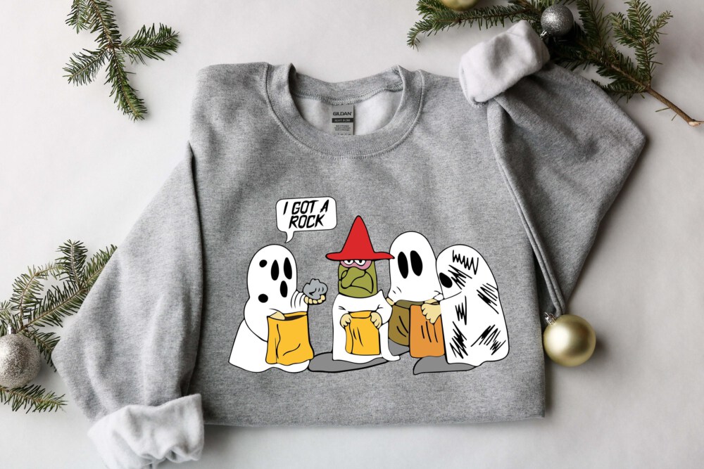 I Got A Rock Sweatshirt, Trick or Treat Sweatshirt, Ghost Halloween Sweatshirt, Peanuts Halloween Shirt, Spooky Sweatshirt, Funny Fall Shirt
