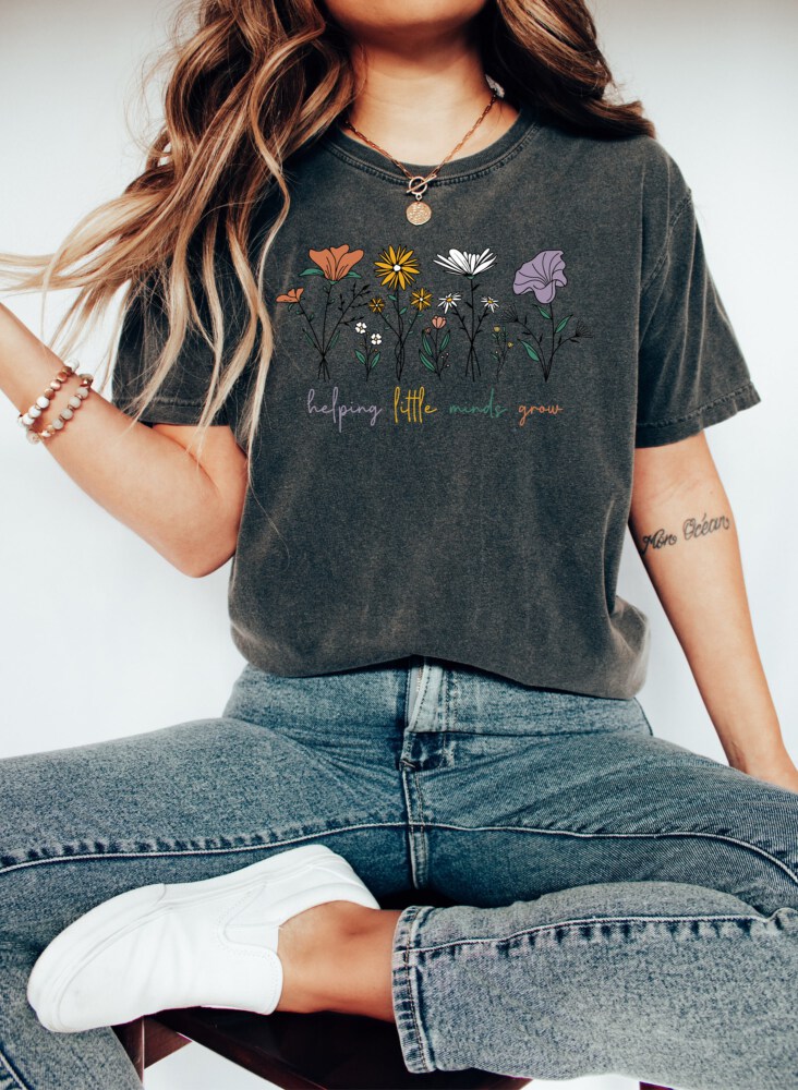 Comfort Colors® Cute Teacher Shirt, Helping Little Minds Grow, Teacher Appreciation Gift, Sped Teacher Gift, Special Education, Teacher Tee