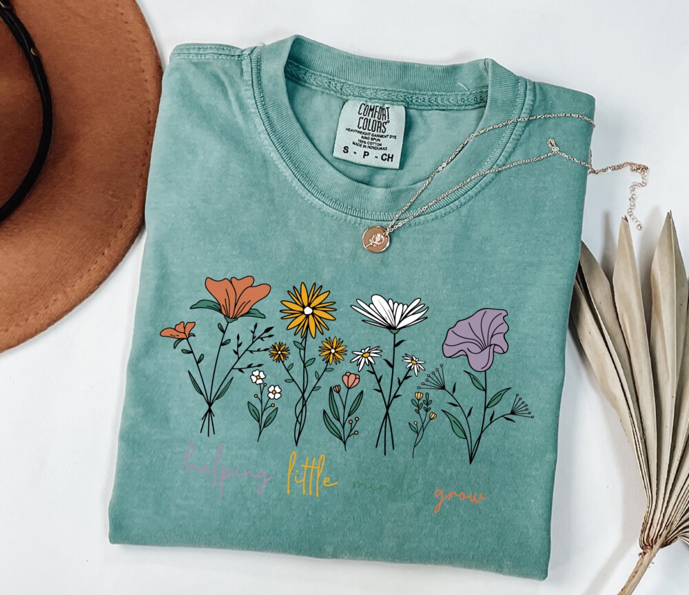 Comfort Colors® Cute Teacher Shirt, Helping Little Minds Grow, Teacher Appreciation Gift, Sped Teacher Gift, Special Education, Teacher Tee